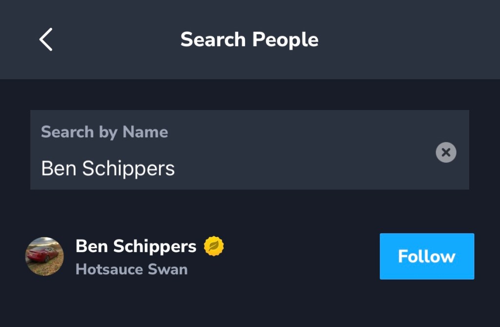 Search people and follow