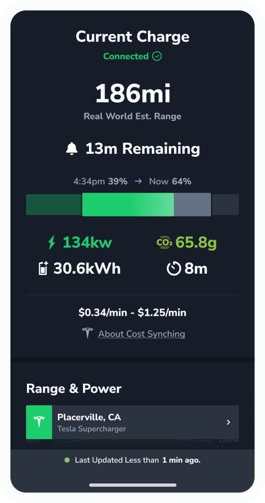 Current charge cost tracking
