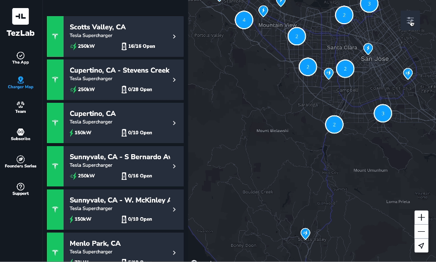 Toggle on "Open to non-Tesla vehicles" in the Supercharger map